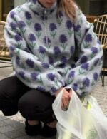 breathable fleece half zip sweatshirt women