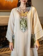 Elegant v neck sequin kaftan dress