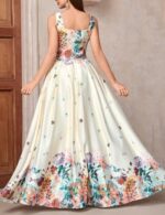 Elegant floral print cocktail dress for women