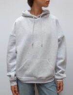 Women’s grey embroidered hoodie front view