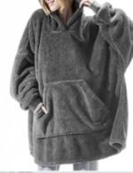 solid color oversized blanket hoodie