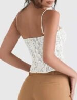 stylish white lace tank top for women