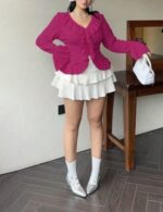 summer puff sleeve v neck blouse