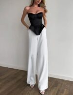 long sleeve off shoulder cropped formal top