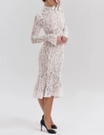 White lace midi tea party dress