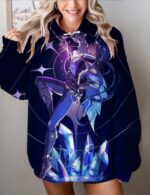 Cute anime pullover hoodie for women