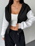 Slim-fit long sleeve athletic hoodie