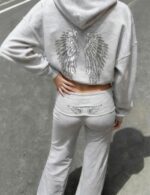 Angel wings hoodie detail close-up