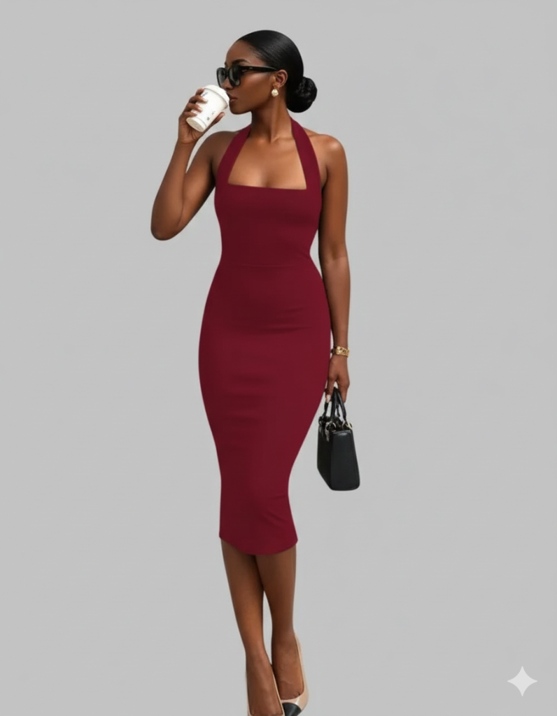 Elegant sleek bun hairstyle with our bodycon dresses for formal events.