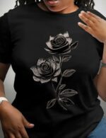 Trendy women’s flower print t-shirt
