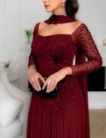 A-line chiffon evening party dress