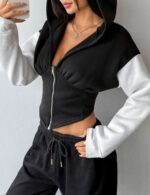 Stylish knitted sportswear hoodie