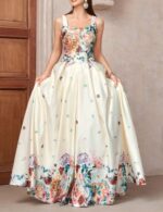 Chic floral cocktail party dress