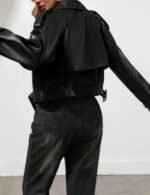faux leather motorcycle jacket women