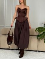 luxury off shoulder cropped formal top
