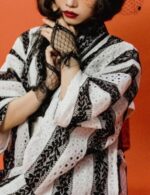 black gothic lace kimono dress, japanese kimono dress, kimono style dress, flowing gothic lace kimono dress