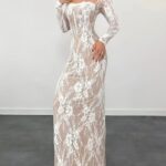 Buy Latest Bridal Engagement Dress in White Lace | Clothing Stores