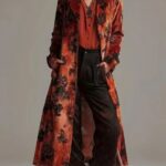 winter fashion retro printed jacket for women, printed suede coat jacket, retro fashion jacket, winter fashion jacket