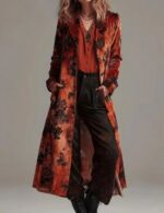 winter fashion retro printed jacket for women, printed suede coat jacket, retro fashion jacket, winter fashion jacket