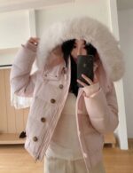 Warm Puffy Hooded Fur Parka Women Winter