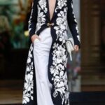 Floral Printed Long Trench Coat Women Loose