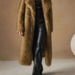 Winter faux fur long coat for women, stylish fur long coat, winter faux fur long coat, Long faux fur winter outerwear women