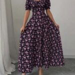 Casual Floral Print Maxi Dress Women Summer