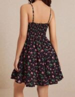 floral print black dress