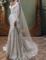 white lace wedding dress
