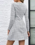women’s winter mini dress plaid design
