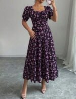 flowy floral print maxi dress