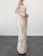 classic white lace dress for women