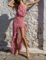 ruffled floral print dress