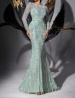 mint green maxi party dress