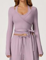 purple sports yoga t shirt for women