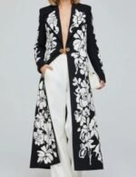 Long floral printed coat for women