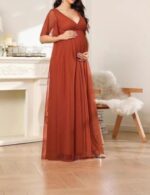 V-Neck Maternity Photoshoot Dress For Women - Image 4