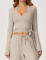 gray sports yoga t shirt for women