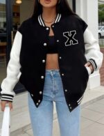 women’s casual long sleeve bomber jacket