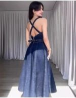 Relaxed fit denim maxi dress