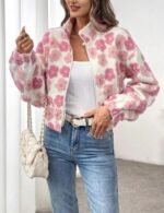 soft fleece zip up jacket for women
