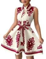 casual red summer dress for women