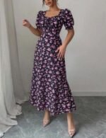 Casual Floral Print Maxi Dress For Women - Image 5