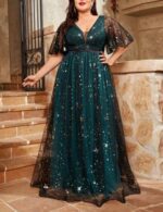 v neck plus size dress