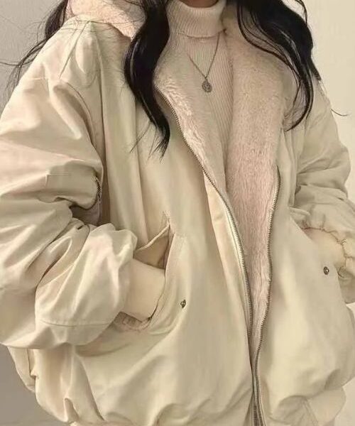 Lucyever Two-Sided Wear Fleece Warm Jacket Women